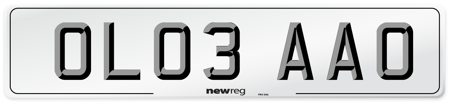 OL03 AAO Number Plate from New Reg